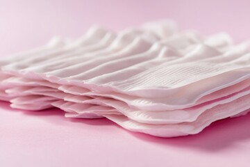 Aufkleber - White napkins folded neatly on a bright pink surface, great for decorative or event use