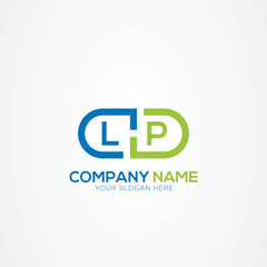 Fototapete - Minimal Monogram Letter LP Medicine Logo Elements
