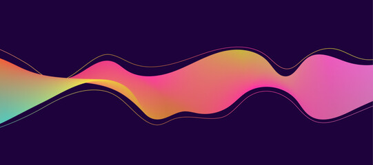 Abstract wave gradient lines background