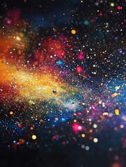 Poster - A blurred image of a colorful galaxy, great for use in science and technology contexts