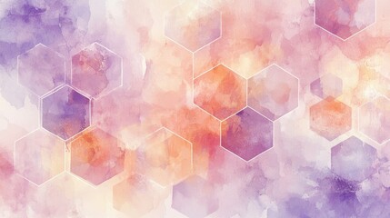 Poster - This artwork showcases a blend of soft pastel colors with a series of hexagonal shapes interspersed. The flowing patterns create a calming and dreamy atmosphere that draws the eye