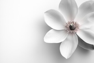 Poster - A close up shot of a beautiful flower on a white surface, great for use in advertising, packaging or decoration