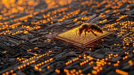 Poster - Bee on a Circuit Board Securing Online Transactions with Futuristic Technology