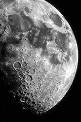 Poster - A grayscale image of the moon, perfect for use in scientific or educational contexts