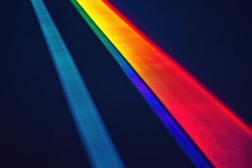 Wall Mural - vibrant rainbow light beams on dark background