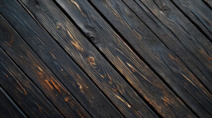 Poster - A close-up shot of a wooden floor with a hole in it, suitable for use in interior design or DIY tutorials