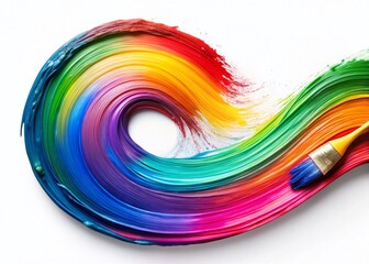 Aufkleber - colorful spiral brush stroke abstract art background - right copy space
