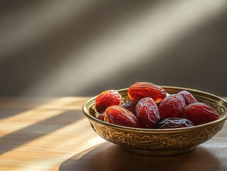 Aufkleber - A bowl filled with fresh dates on a table