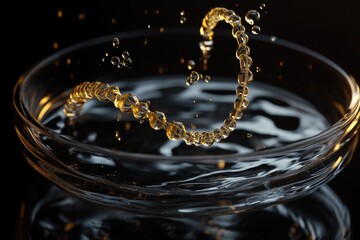 Aufkleber - A clear glass bowl filled with water and colorful bubbles