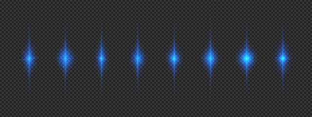 Wall Mural - set of blue light effects of lens flares