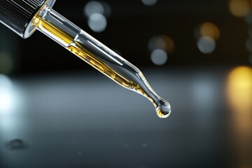 Poster - A close-up shot of a single drop of liquid on a surface