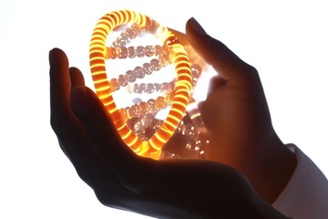 Poster - A person holds a shining or radiating object, perfect for depicting power, magic, or spirituality