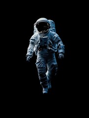 Aufkleber - An astronaut suspended in mid-air against a black background