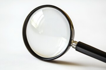 Poster - A close-up shot of a magnifying glass lying on a table, perfect for scientific or detective themes