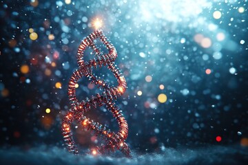 Aufkleber - A decorated Christmas tree lit up in the snowy outdoors
