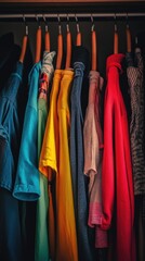 Poster - A bunch of clothes hanging on a rack
