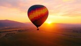 A hot air balloon soaring over the vineyards of Napa Valley