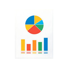 Poster - Colorful charts and graphs on a white background.