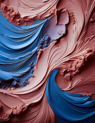Aufkleber - Swirling textures of clay colors create a mesmerizing abstract artwork in vibrant hues
