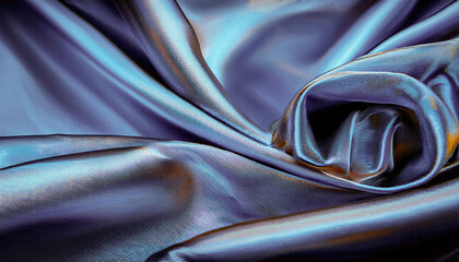 Poster - Liquid silk glistens under soft light, showcasing its luxurious texture and mesmerizing hues