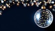 © pattaphorn - Silver Christmas Ornament with Lights and Tinsel on Dark Background