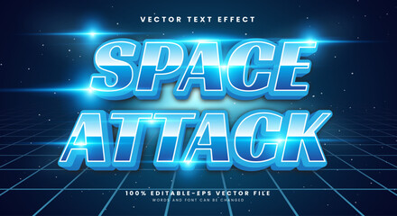 Leinwandbilder - Space Attack editable text effect Template suitable for modern concept