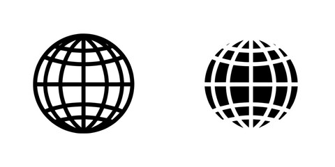 Poster - Silhouette and outline globe icons, representing global connectivity,