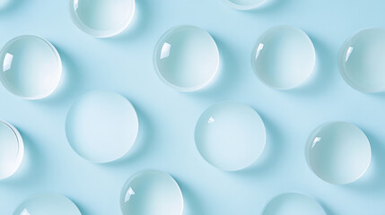 Poster - Abstract blue background with white transparent circles