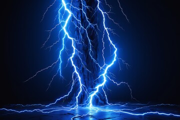 Wall Mural - a close up of a lightning bolt hitting a tree in the dark