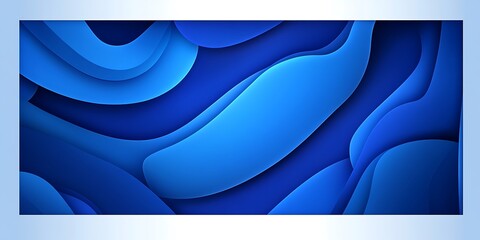 Aufkleber - Elegant Blue Layered Shapes Background - Contemporary Artistic Texture