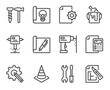 © PrettyVectors - Construction house project development isolated line thin icon set
