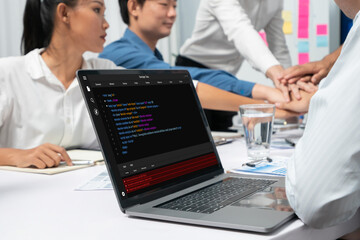 Aufkleber - Software development programming on computer screen for brisk application and program coding
