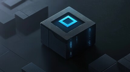 Poster - A futuristic minimal logo concept for a tech startup. -