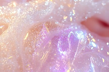 Poster - Iridescent Dreamscape: A Textural Symphony of Pearlescent Hues and Sparkling Highlights