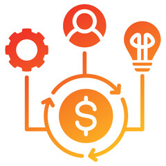 Poster - Business Model Glyph Gradient Icon