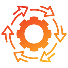 Poster - Process Management Glyph Gradient Icon