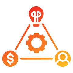 Poster - Business Model Glyph Gradient Icon