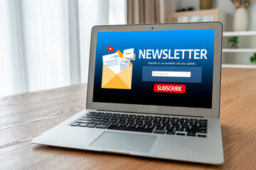 Poster - newsletter signup page on computer for customer to subscribe snugly newsletter update information to
