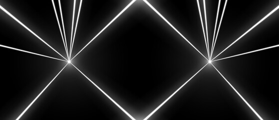 Wall Mural - laser rays or beams, glowing neon lines, bright futuristic background. concert or nightclub spotligh