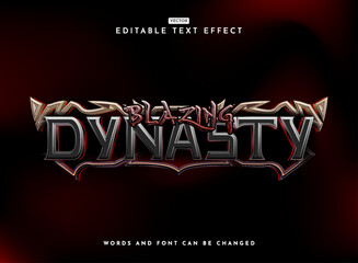 Fototapete - blazing dynasty 3d modern rpg fantasy medieval game logo text effect with cool frame