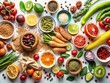 © Man888 - Organic Food Thin Line Illustrations: Fresh Produce, Herbs & Grains