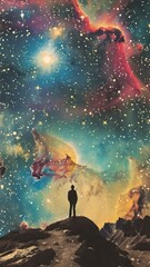 Wall Mural - million of stars light in galaxy astronomy universe scenery.