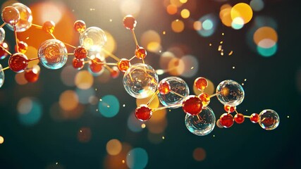 Poster - Molecules spinning over a DNA strand in a vibrant and dynamic environment, molecules over dna strand spinning