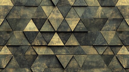 Poster - the wall features a polished semigloss background adorned with triangular tiles
