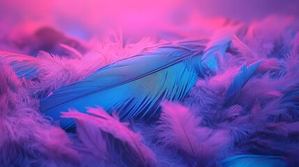 Poster - against a blue abstract background, a digital creation is set