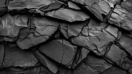 Poster - the surface or texture features charcoal and ebony slate, captured in an overhead flat lay with open