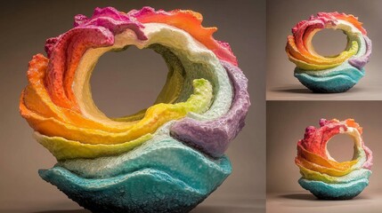 Poster - Abstract artwork featuring a smooth stone-like texture with flowing colors becomes a piece with a smooth texture reminiscent of stone and colors that flow