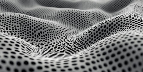 Poster - a modern illustration featuring wavy gradient halftone dots pattern texture background