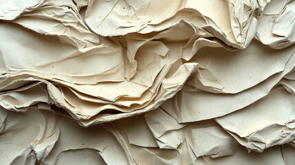 Fototapete - Crumpled paper with a textured look and subtle creasing, perfect for incorporating into designs and artistic works
