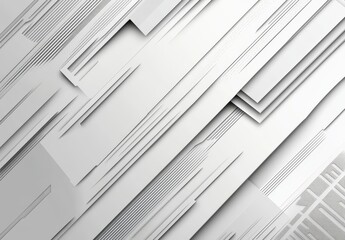 Poster - The abstract tech banner design consists of a white background with texture, geometric triangle shapes, and glossy squares in white and grey
